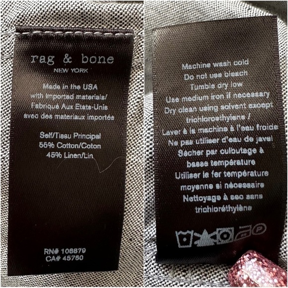 Rag & Bone Blouse Drew Off The Shoulder Top Cotton Linen Blend XS - Picture 8 of 12